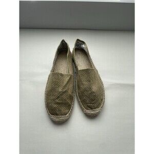 Soludos Shoes Womens 10.5 Dali Slip On Flats Espadrille Brown Geometric Vacation